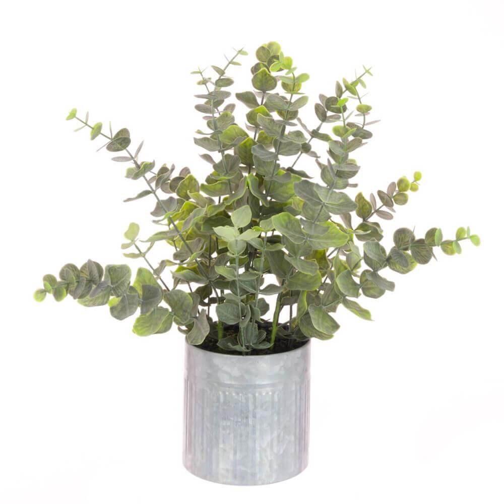 Floralsilk Faux Eucalyptus in Tin Pot 48cm